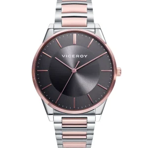 Reloj de hombre Dress con caja y brazalete de acero bicolor