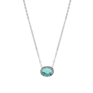 Collar luxenter de plata de ley circonitas DE PLATA DE LEY 925 Y CIRCONITA AGUAMARINA ACABADO RODIO - UNXO