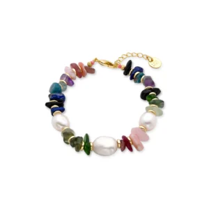 Pulsera Luxenter multicolor piedra natural acaba en oro 18k SGBX35931200