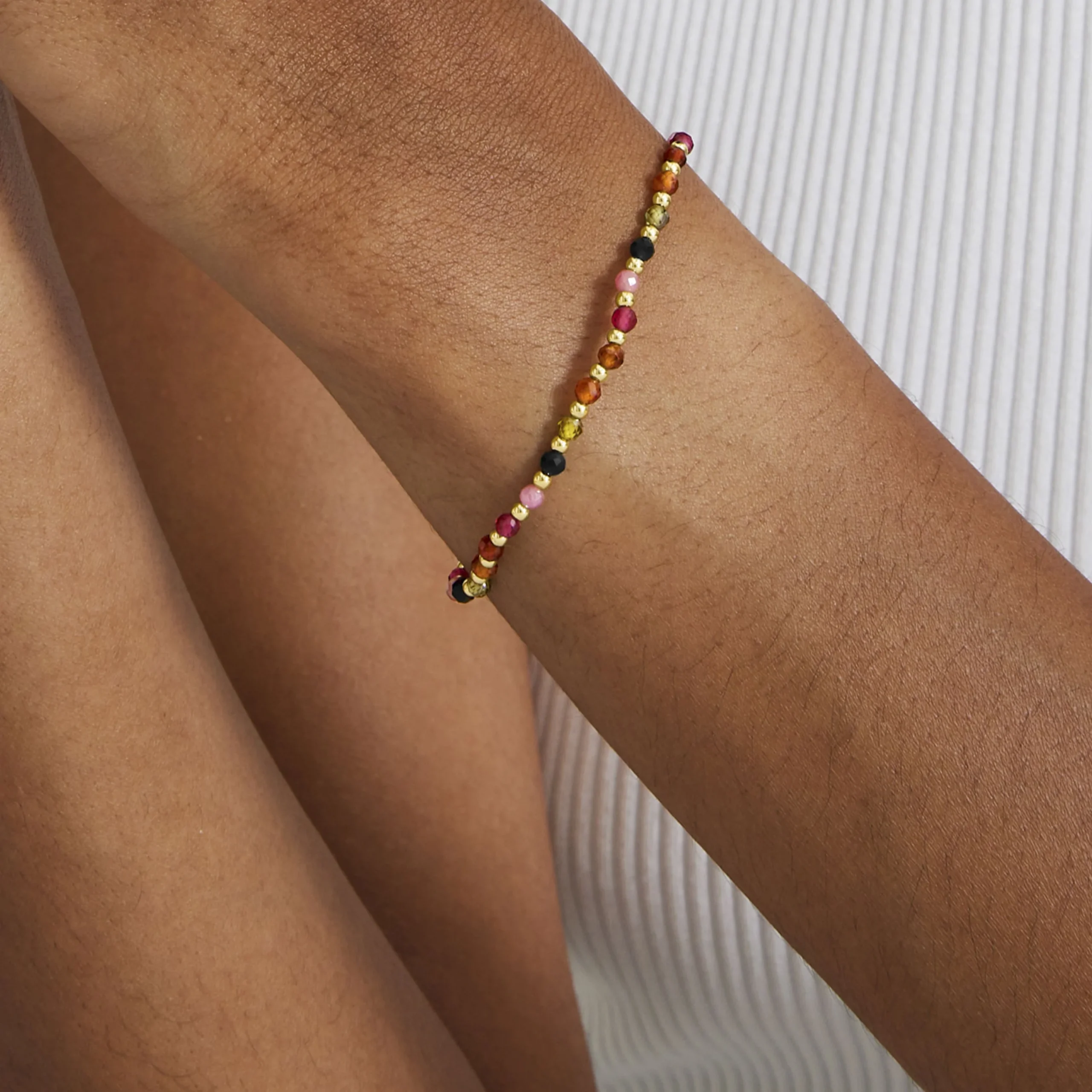 Pulsera Luxenter de cristal multicolor acabo de oro amarillo de 18k - Imagen 4