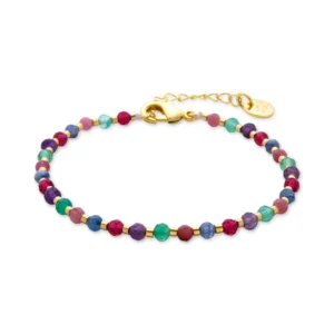 Pulsera Luxenter de cristal multicolor acabo de oro amarillo de 18k