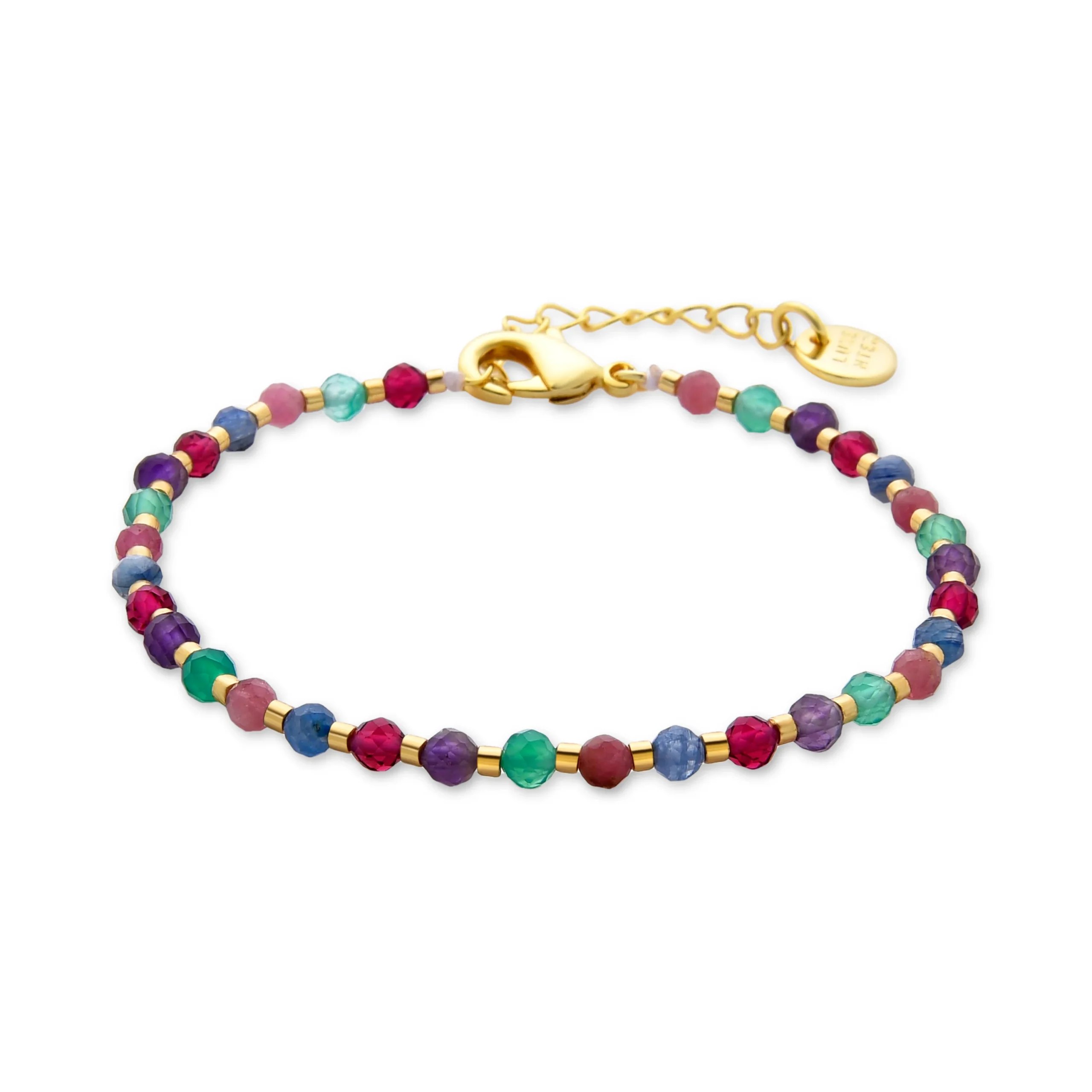 Pulsera Luxenter de cristal multicolor acabo de oro amarillo de 18k
