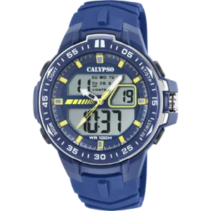 RELOJ CALYPSO PARA HOMBRE K5766/1 CAJA DE CAUCHO MULTI CORREA DE CAUCHO AZUL
