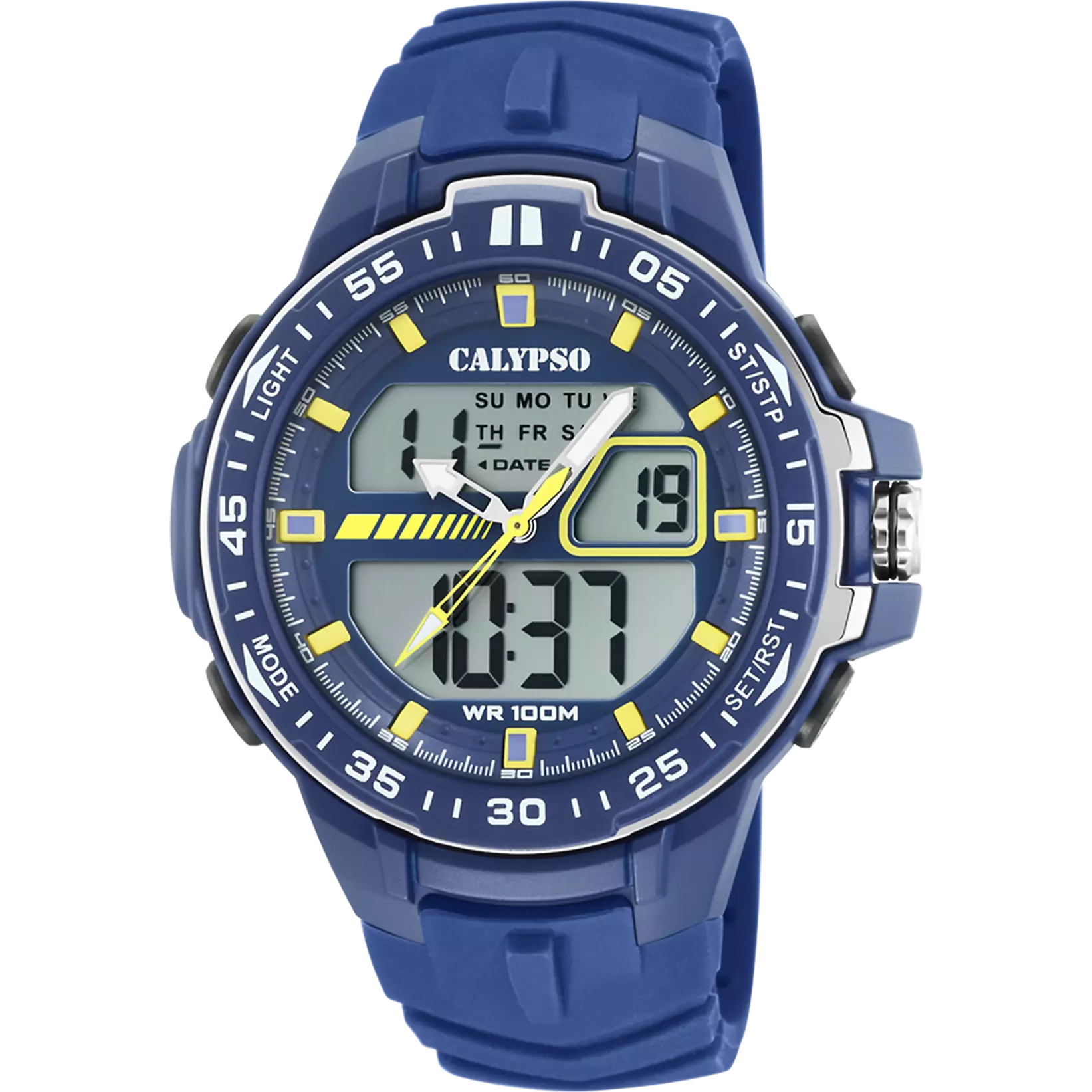 RELOJ CALYPSO PARA HOMBRE K5766/1 CAJA DE CAUCHO MULTI CORREA DE CAUCHO AZUL