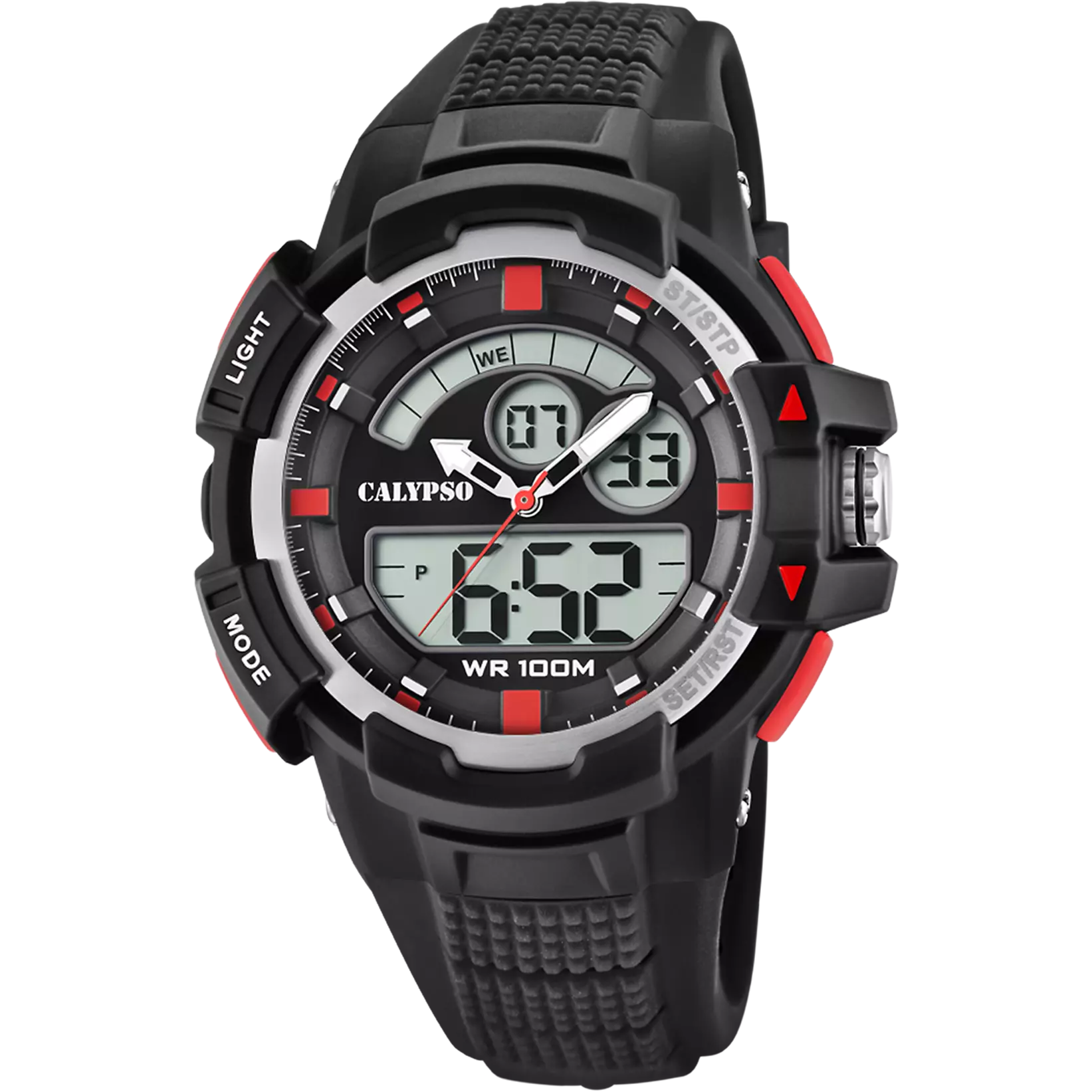 RELOJ CALYPSO PARA HOMBRE K5767/3 CAJA DE CAUCHO MULTI CORREA NEGRO