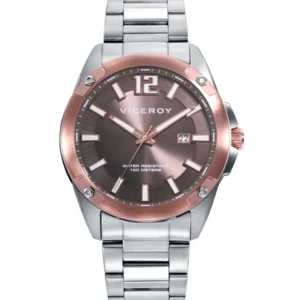 PACK RELOJ CABALLERO 401395-15 CON PULSERA CAJA BICOLOR ACERO E IP ROSA 10 ATM Y BRAZALETE DE ACERO CON MOVIMIENTO CUARZO