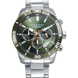 RELOJ DE CABALLERO 401457-67 CAJA BITONO DE ACERO IP VERDE 20 ATM,BRAZALETE DE ACERO, MOVIMIENTO CUARZO