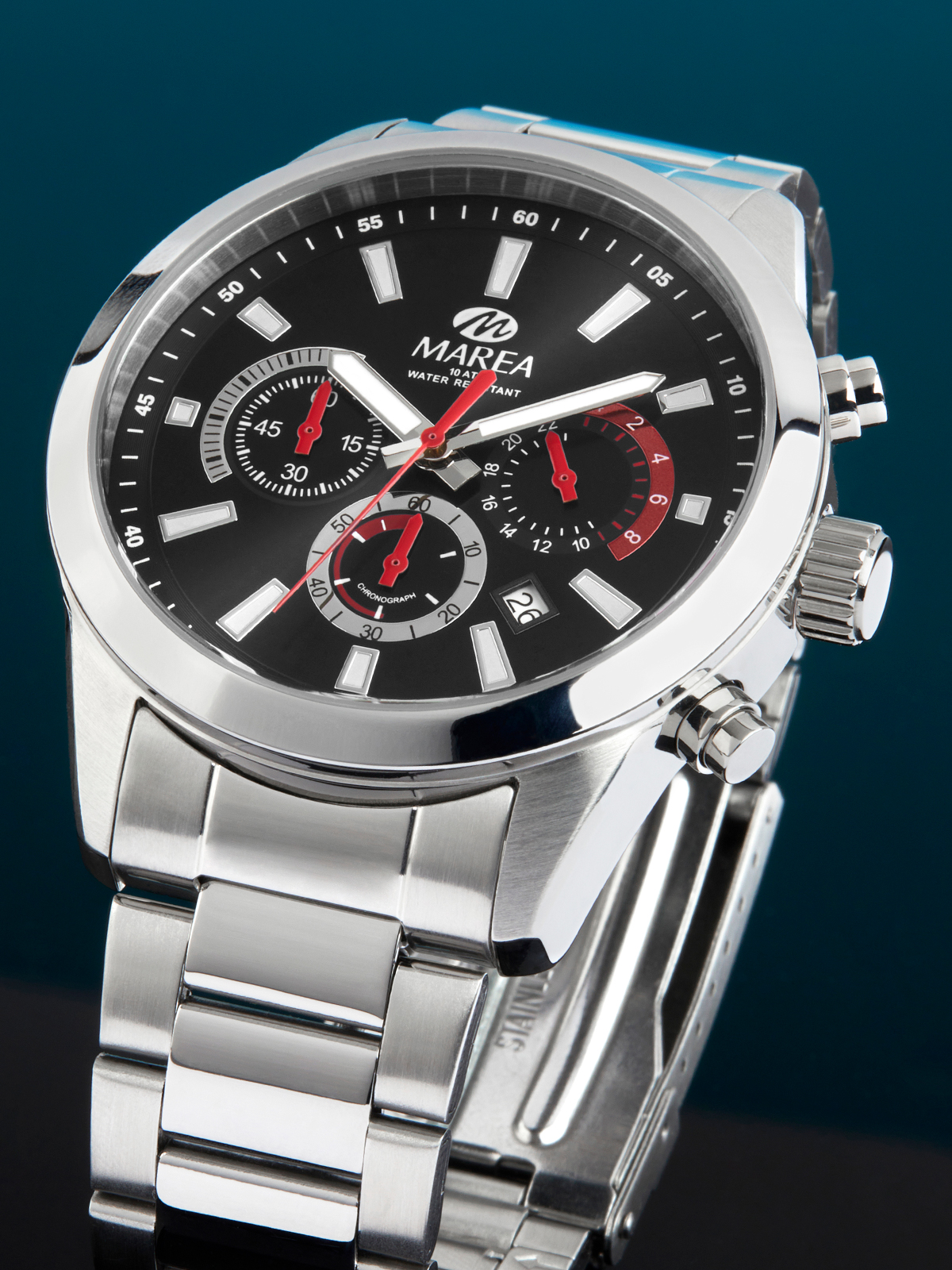 Reloj de hombre B36193/1 cronómetro de acero y esfera negra - Imagen 2