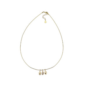 Collar Duran Xquse  Plata chapada  choker Pipa, detalle de pave