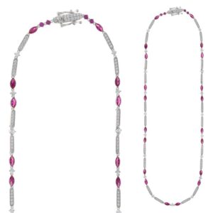 Collar Salvatore Plata de ley con Rodio circonitas Rubi