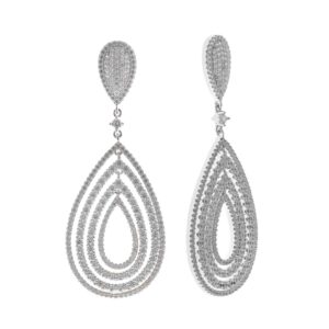 Pendientes Salvatore Plata de leyn con Rodio y circonitas