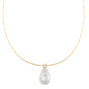 Collar Salvatore Plata chapado Dorado Circonita perla 275C0005