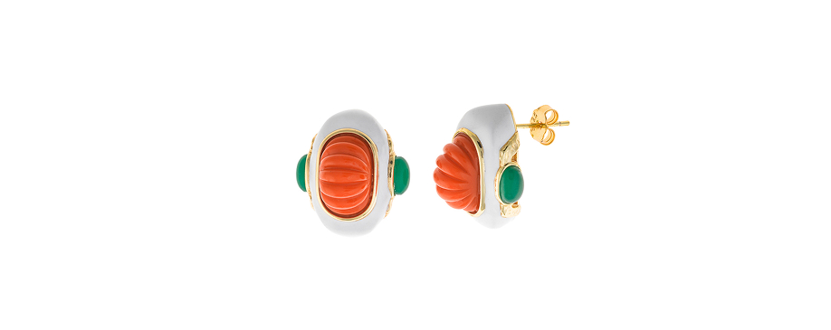 Pendientes Salvatore Esmaltado Blanco