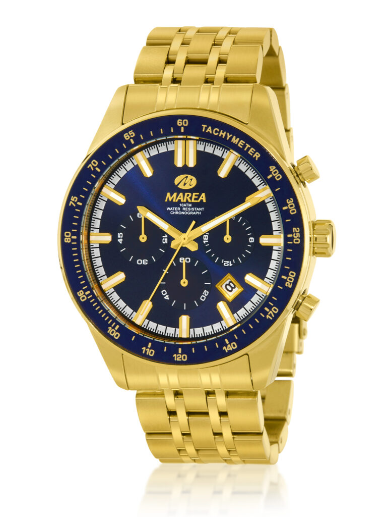 Reloj Marea B36217/5 de acero dorado con esfera azul